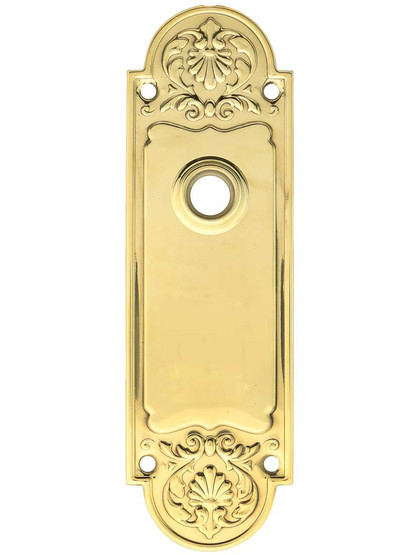 Regency Style Stamped-Brass Back Plate in Polished Brass.